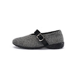 Fuzzy Mary Jane Flats - Grey