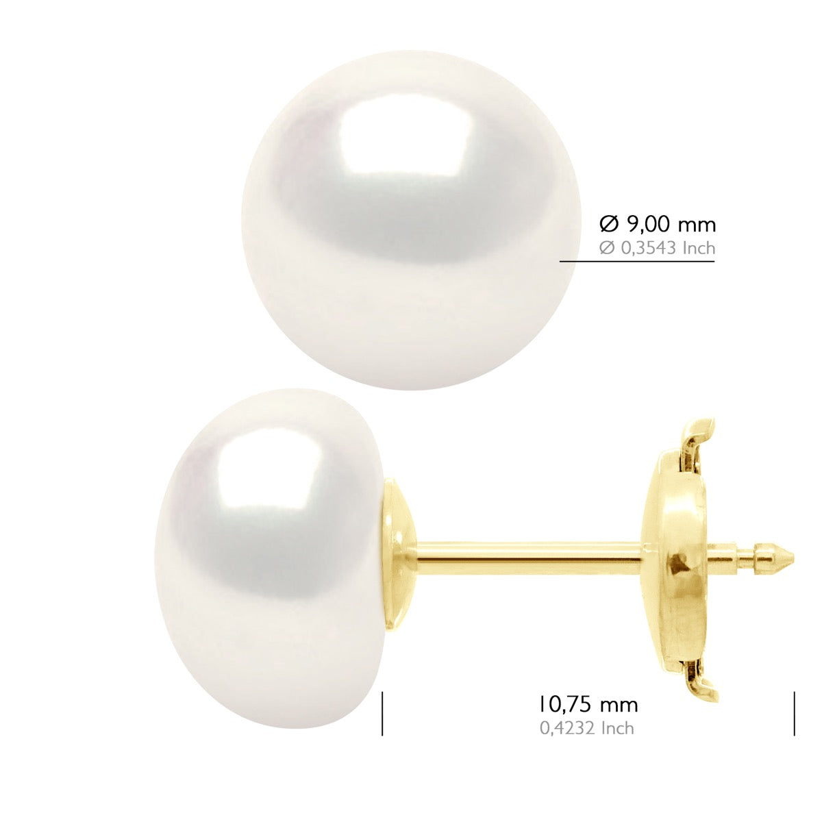 Earrings - Natural Pearl White - Longueur 42 cm