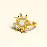 Bullion Gold Adjustable Celestial Opal Sun Ring