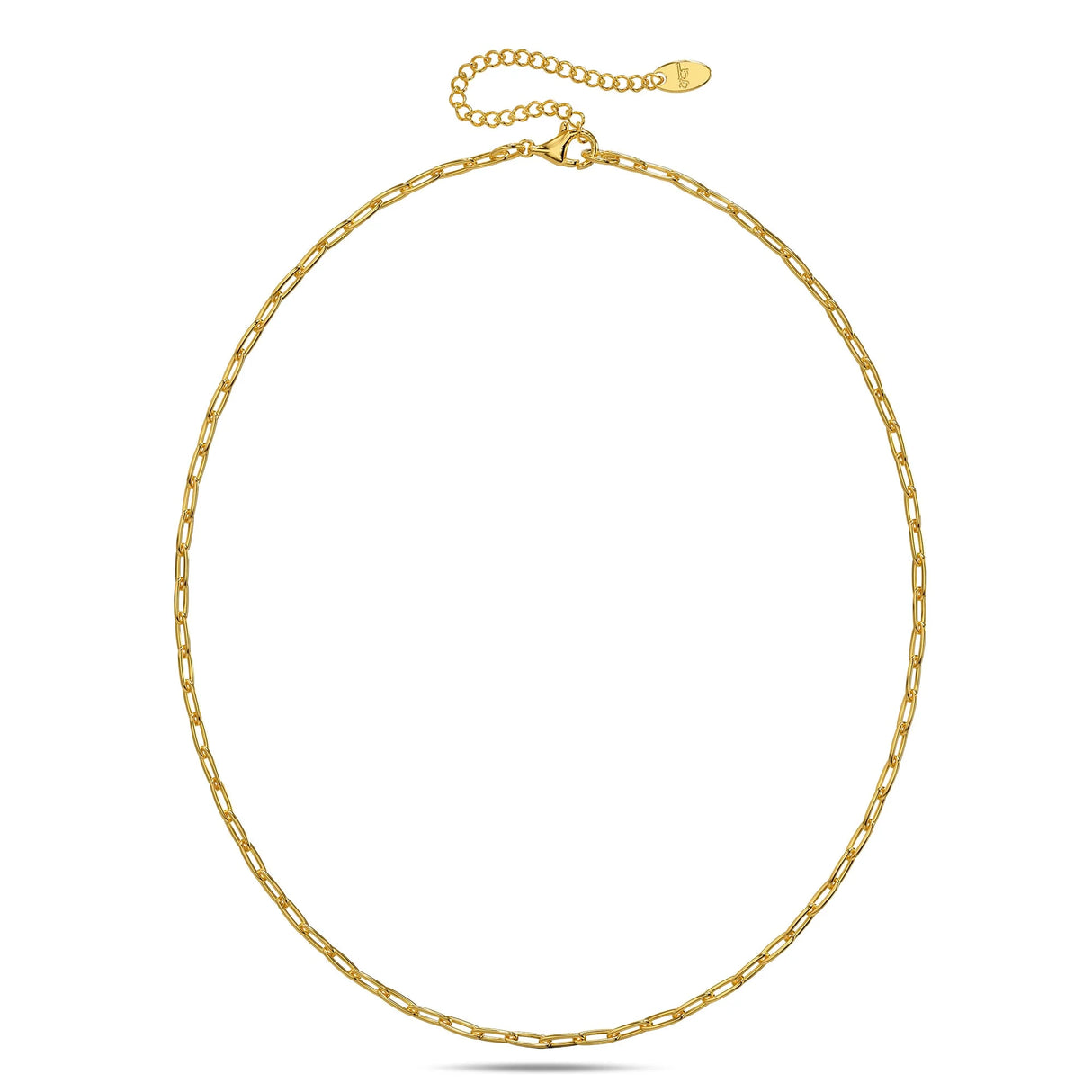 Bullion Gold Paperclip Link Chain Gold Plated Necklace