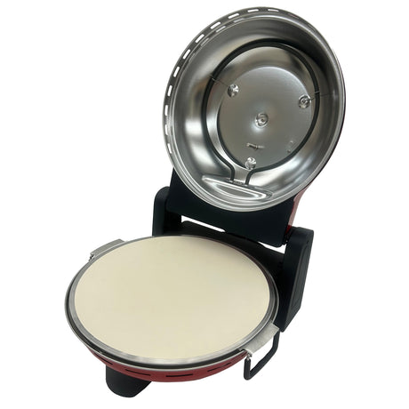 TODO 1400W Electric Pizza Maker Pizza Oven 30cm Ceramic Stone Plate 420A„ƒ Temperature - Red