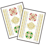 Metallic Temporary Tattoo Gold Silver Glitter Party Body Sticker Waterproof 2 Sheets 086