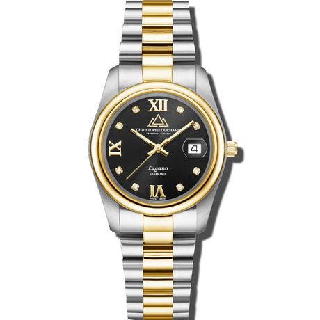 Christophe Duchamp Lugano - Black Dial & 316L Stainless Steel Strap