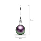 Krystal Couture Magnificent Pearl Hook Earrings Embellished with Swarovski Crystal Iridescent Purple Pearls