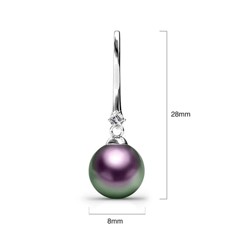 Krystal Couture Magnificent Pearl Hook Earrings Embellished with Swarovski Crystal Iridescent Purple Pearls