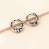 Bullion Gold Round Hoop White Gold Layered Earrings