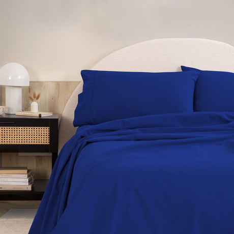 Royal Comfort Vintage Washed 100 % Cotton Sheet Set- Royal Blue