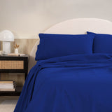 Royal Comfort Vintage Washed 100 % Cotton Sheet Set- Royal Blue