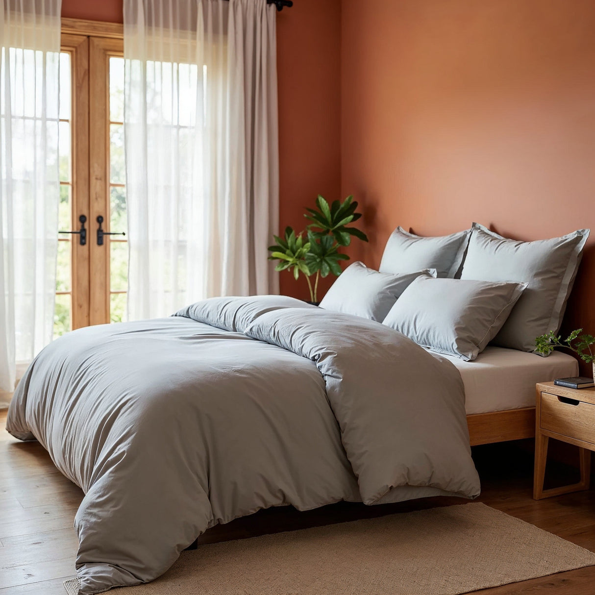 Royal Comfort Balmain 1000TC Bamboo cotton Quilt Cover Sets- Cool Grey
