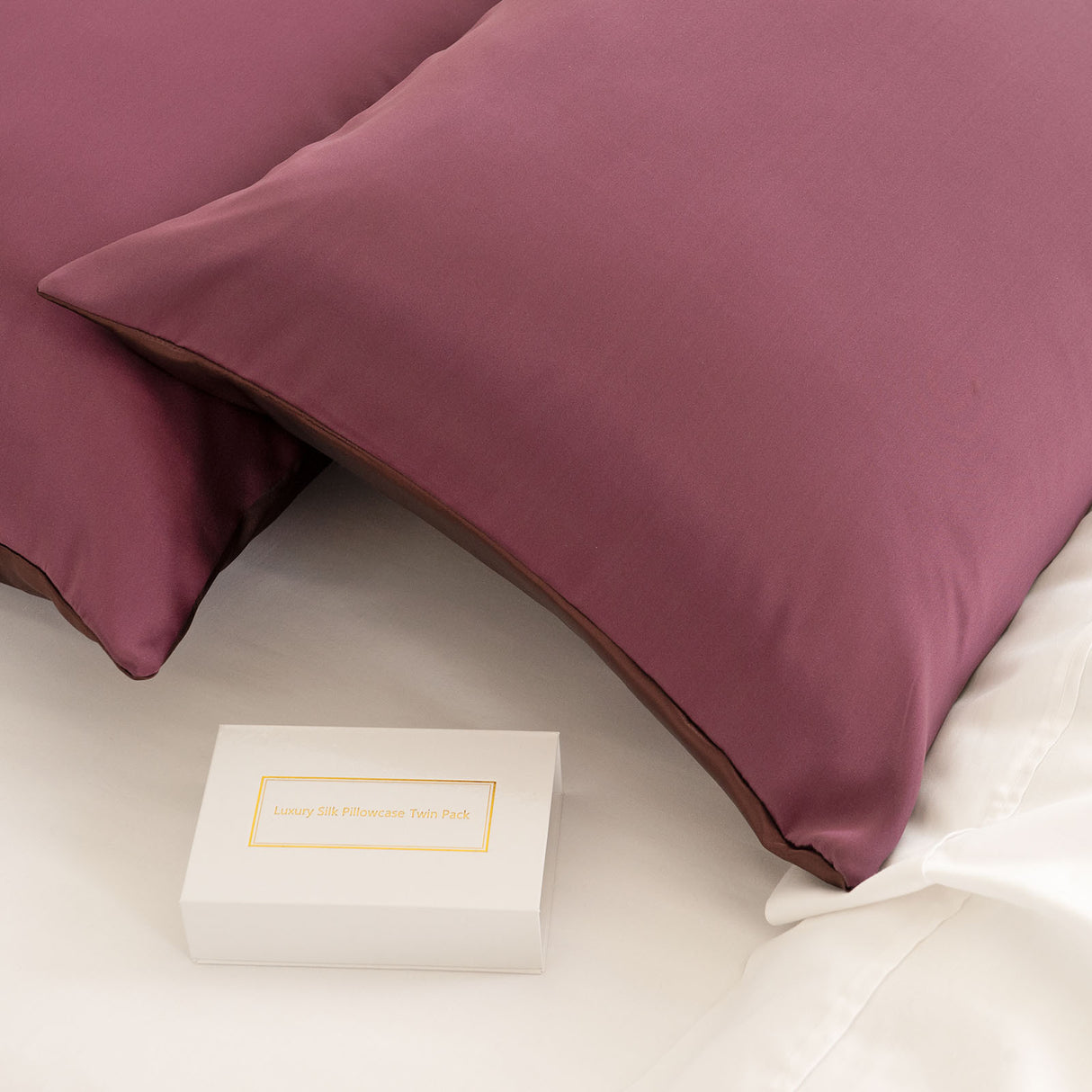 MULBERRY SILK PILLOW CASE TWIN PACK - SIZE: 51X76CM - MALAGA WINE