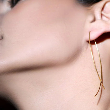 Fish Curved Threader Earrings