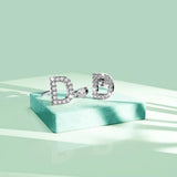 Solid 925 Sterling Silver Glamour Alphabet Letter Earrings