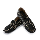 Comfortable Slip On Square Toe Loafers - Black