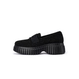 Paris Tweed Platform Loafers - Black