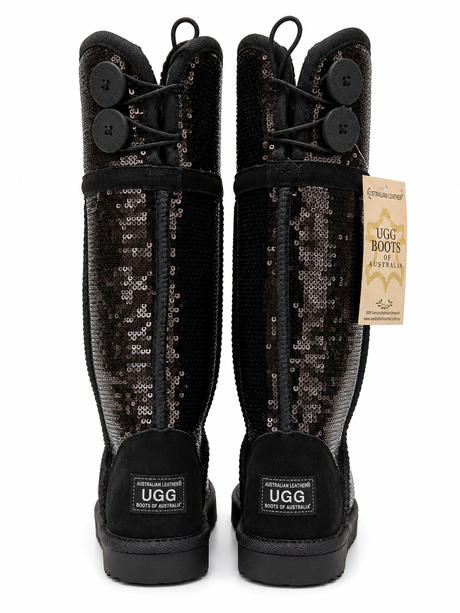 Australian Leather Ugg Long Sequin - Black - AU4