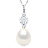 Pendant Drop Freshwater Pearl White Sterling Silver 9-10mm