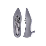 Countess Cross-Strap Kitten Heels - Grey