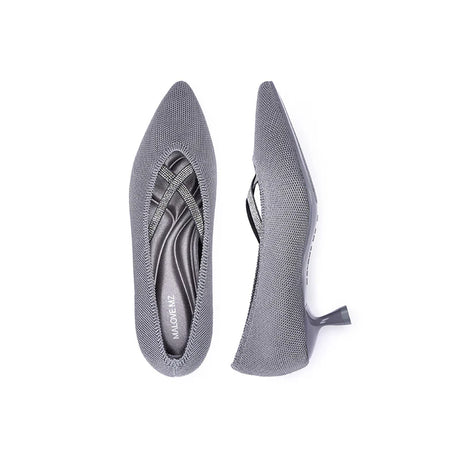 Countess Cross-Strap Kitten Heels - Grey