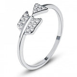 Adjustable Solid 925 Sterling Silver Arrow Ring