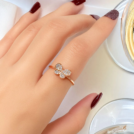 Bullion Gold Butterfly CZ Ring