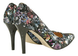 Bosccolo Womens High Heels - Flowers On Black