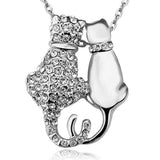 Boxed Feline On! Necklace and Ring Set Embellished with SWAROVSKI® Crystals In White Gold