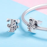 Solid 925 Sterling Silver Vintage Inspired Antique Alphabet Charm