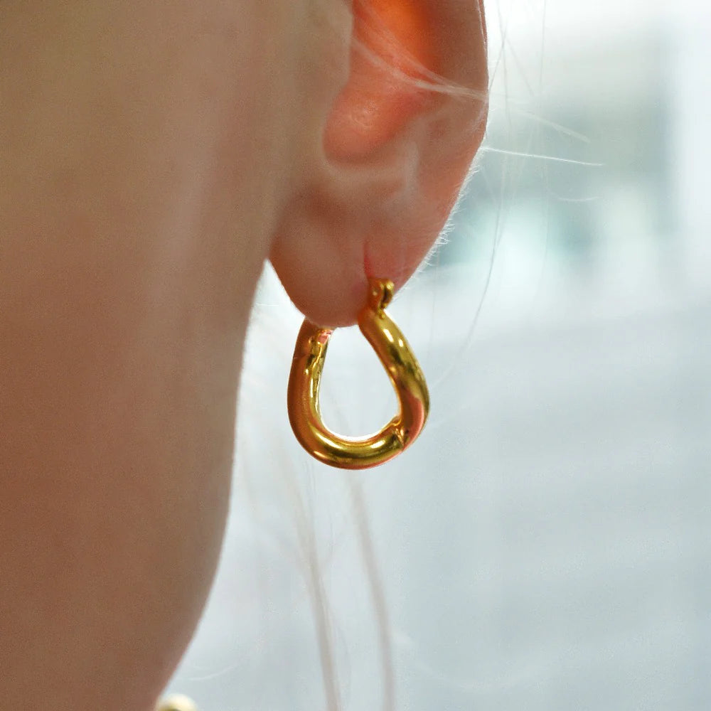Bullion Gold Sparkling Gold Hoop Earrings