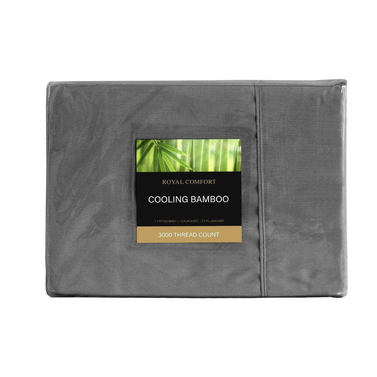 Royal Comfort 3000tc Bamboo Cooling Sheet Set - King - Charcoal