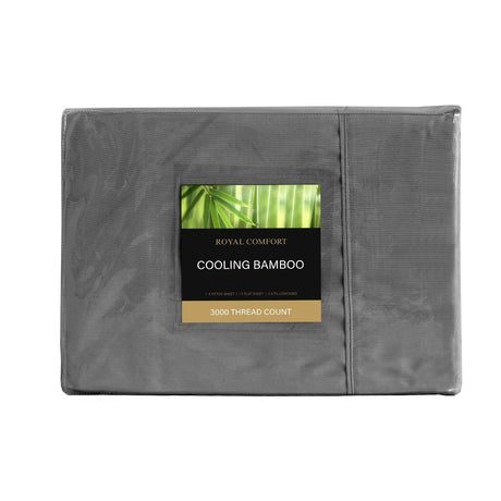 Royal Comfort 3000tc Bamboo Cooling Sheet Set - King - Charcoal