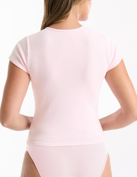 Ambra Refined Round Neck Tee - Shell