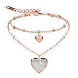 Bullion Gold River's Heart Bracelet in Rose Gold Stainless Steel