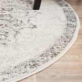 Chrome Rita Silver Round Rug
