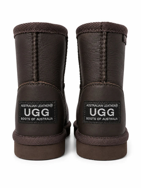 Australian Leather Ugg Kids Classic Leather Short - Chocolate - AU10
