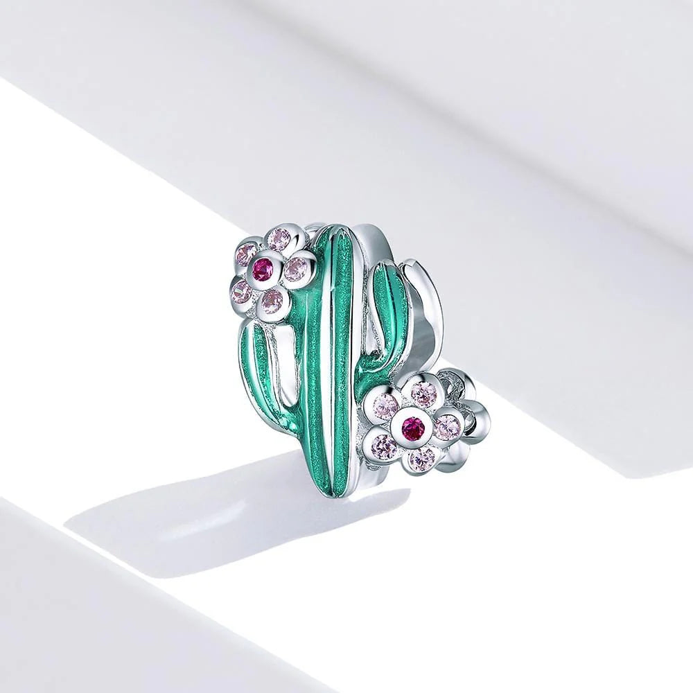 Solid 925 Sterling Silver Baby Cactus Pandora Inspired Charm