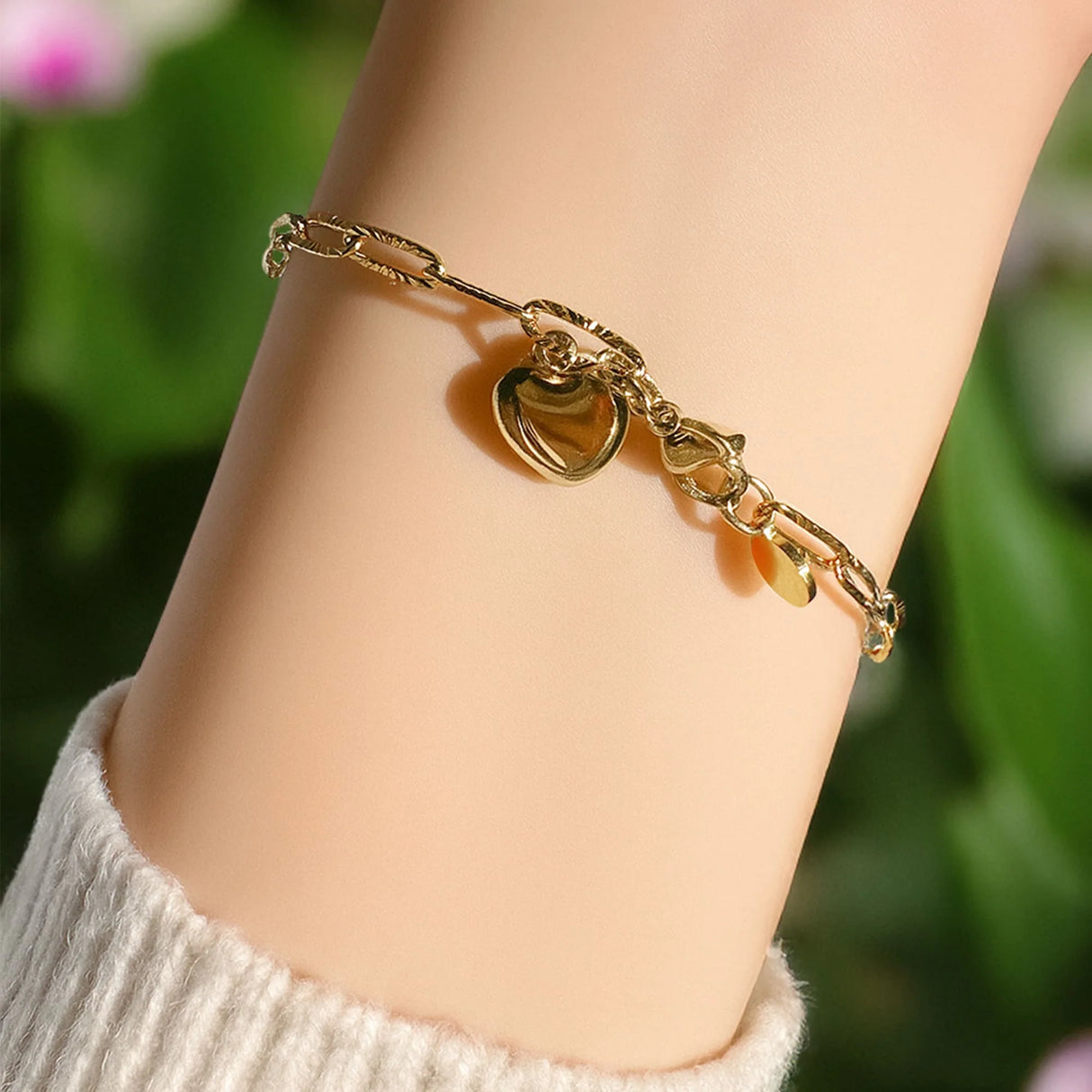 Bullion Gold Rogue Heart Gold Stainless Steel Bracelet