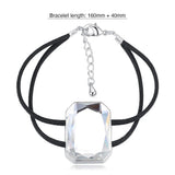 Krystal Couture Emerald-Cut Crystal Double Strap Bracelet Embellished with Swarovski Crystals