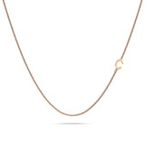 Bullion Gold Bold Alphabet Letter Initial Charm Necklace in Rose Gold Tone