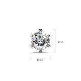 Solid 925 Sterling Silver Frozen Round Cut Stud Earrings