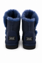 Australian Leather Ugg 1Button Short Sheepskin - Navy - AU6