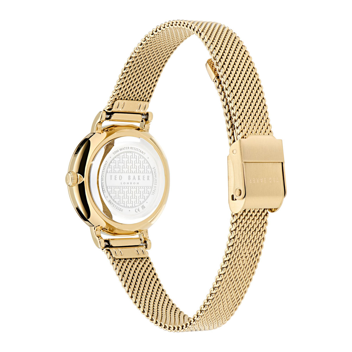 Ted Baker Womens Staciie Gold Pink Dial Gold Mesh