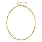 Bullion Gold Flat Paperclip Link Chain Gold Plated Necklace