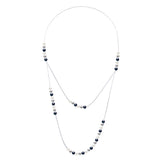 Double Long Necklace Prestige - Natural White + Grey (Pearl Grey) + Black "Tahitian Style" - Length Double Long Necklace 50 and 75 cm