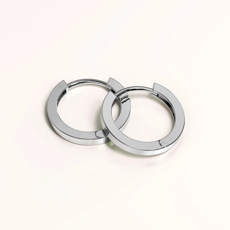 Solid 925 Sterling Silver Jerald Huggie Earrings in Silver