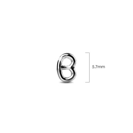 Solid 925 Sterling Silver Initial Alphabet Personalised Stud Earrings