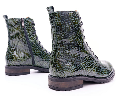Bosccolo Womens Boots - Croco Green