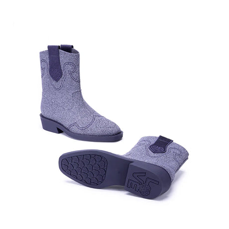 Knit Cowboy Boots - Purple