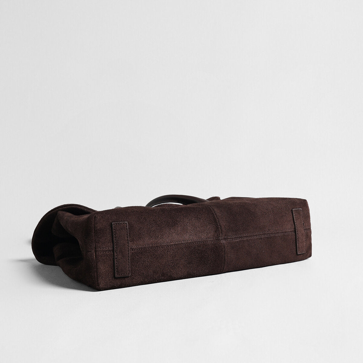 Suede Leather Oversized Tote Bag - Chocolate