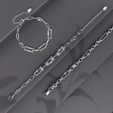 Bullion Gold Lovelock U Link Chain Bracelet White Gold - 6mm