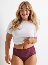 2 Pack Daily Essentials Cotton & Floral Lace Full Brief (465N)